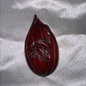 Carved Wooden Cocoa Bean Box